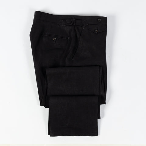 J Mueser Black Irish Linen Double Breasted Suit 16