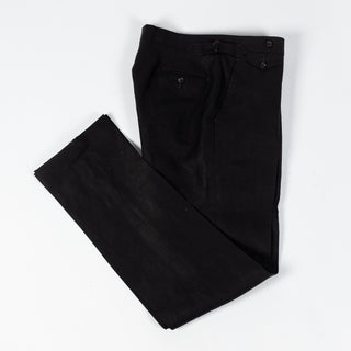 J Mueser Black Irish Linen Double Breasted Suit 17