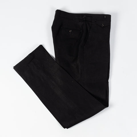 J Mueser Black Irish Linen Double Breasted Suit 17