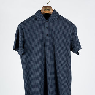 PYA Navy SS25 Printed Stretch Polo 5