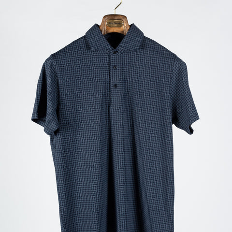 PYA Navy SS25 Printed Stretch Polo 5
