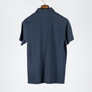 PYA Navy SS25 Printed Stretch Polo 4