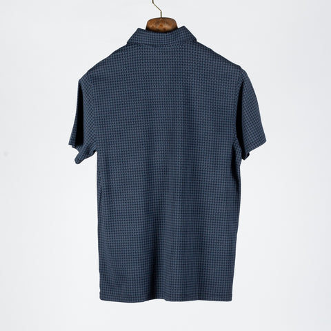 PYA Navy SS25 Printed Stretch Polo 4