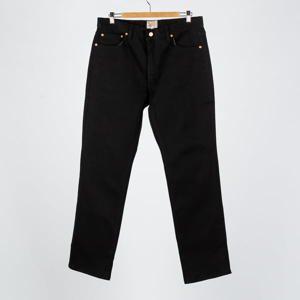 Black Bedford Cord Five Pocket Pants