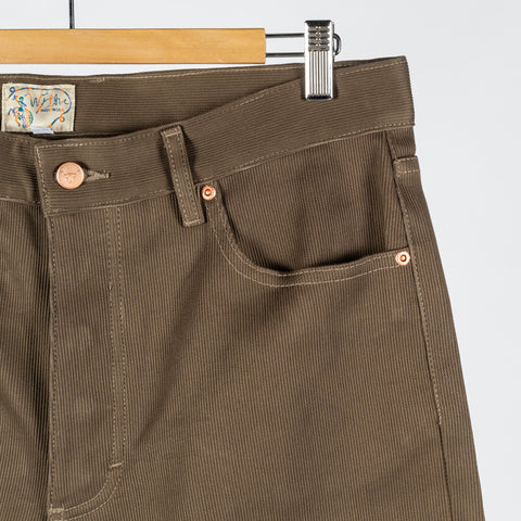 Wythe Faded Olive Bedford Cord Five Pocket Pants 4