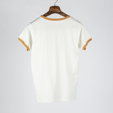 Wythe White & Apricot Peace Print Tubular Ringer T-Shirt 4