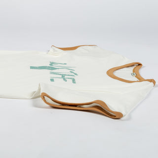Wythe White & Apricot Peace Print Tubular Ringer T-Shirt 7
