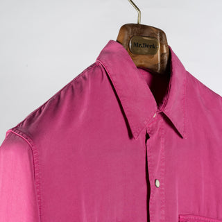 Wythe Flamingo Pink Tencel Gabardine Pearlsnap Shirt 3