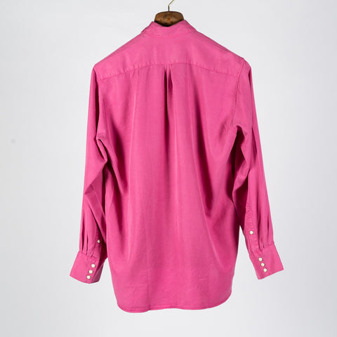 Wythe Flamingo Pink Tencel Gabardine Pearlsnap Shirt 5