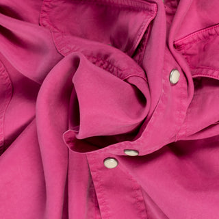 Wythe Flamingo Pink Tencel Gabardine Pearlsnap Shirt 2