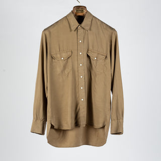 Wythe Camp Khaki Tencel Gabardine Pearlsnap Shirt 1