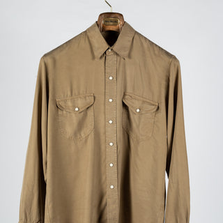 Wythe Camp Khaki Tencel Gabardine Pearlsnap Shirt 6