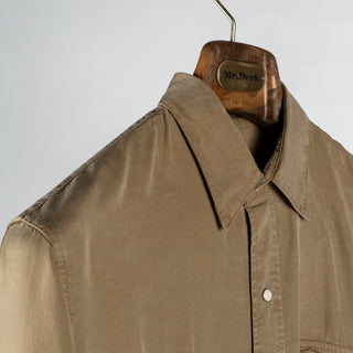 Wythe Camp Khaki Tencel Gabardine Pearlsnap Shirt 3