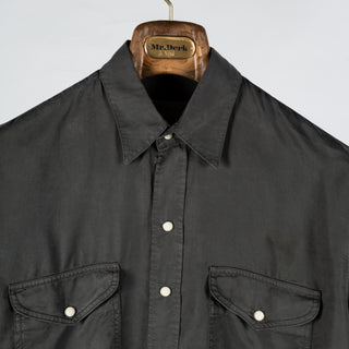 Wythe Faded Black Tencel Gabardine Pearlsnap Shirt 7