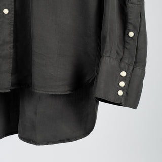 Wythe Faded Black Tencel Gabardine Pearlsnap Shirt 4
