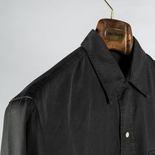 Wythe Faded Black Tencel Gabardine Pearlsnap Shirt 3