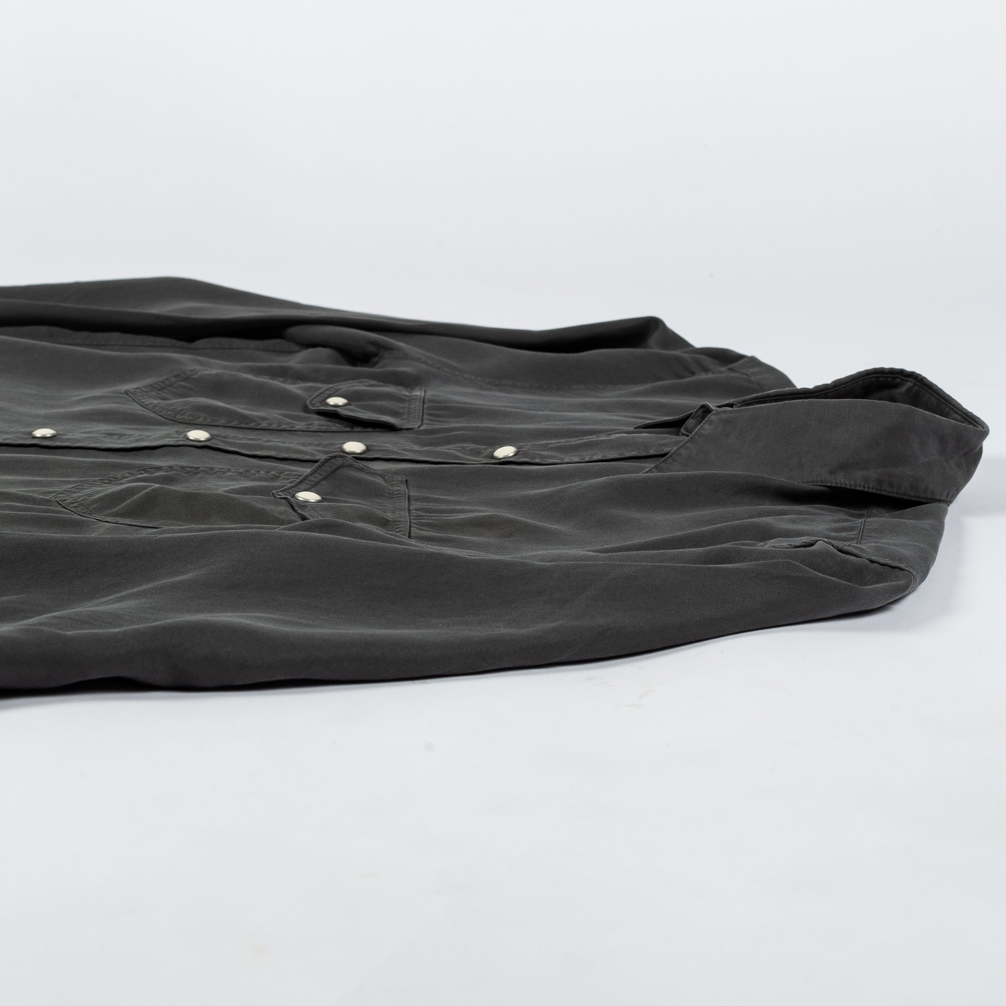 Faded Black Tencel Gabardine Pearlsnap Shirt – Mr.Derk