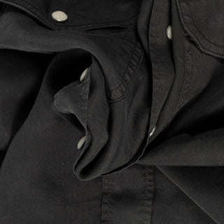Wythe Faded Black Tencel Gabardine Pearlsnap Shirt 2