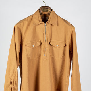 Wythe Apricot Aertex Half-Zip Shirt 6