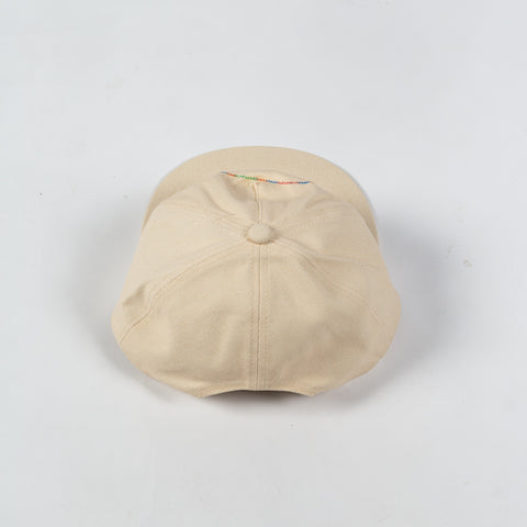 Wythe Cream Chainstitched Canvas Ranch Hat - Red, Cotton, Canvas - Detail View