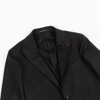 Textured Soft Constructed Black Blazer