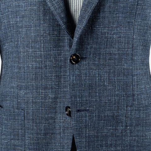 Tagliatore Textured Blue Summer Blazer 7