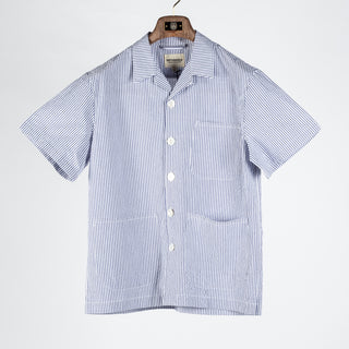 Informale Blue & White Stripped SH65 Cabana Overshirt 1