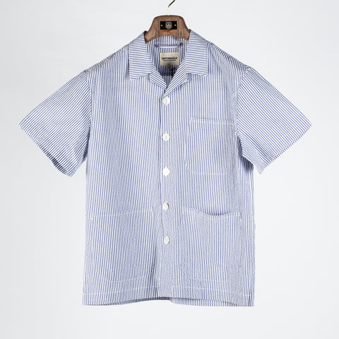 Informale Blue & White Stripped SH65 Cabana Overshirt 1