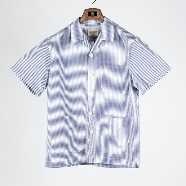 Blue & White Stripped SH65 Cabana Overshirt