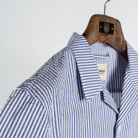 Informale Blue & White Stripped SH65 Cabana Overshirt 4