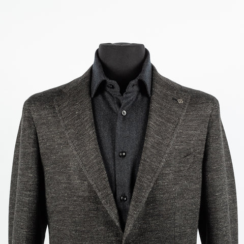 Tagliatore Textured Charcoal Summer Blazer 8