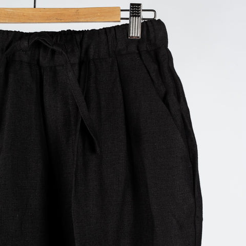 Informale Black T005 Linen Drawstring Trouser 5