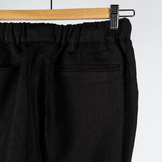 Informale Black T005 Linen Drawstring Trouser 9