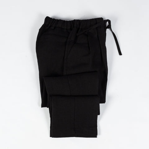 Informale Black T005 Linen Drawstring Trouser 10