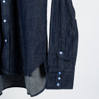 Wythe Rinsed Indigo Denim Pearlsnap Shirt 4