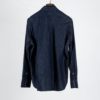 Wythe Rinsed Indigo Denim Pearlsnap Shirt 5