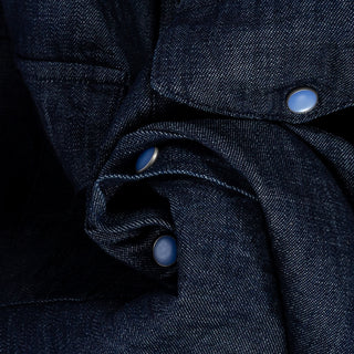 Wythe Rinsed Indigo Denim Pearlsnap Shirt 2