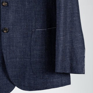 J Mueser Navy Cashmere-Wool Textured Blazer 4