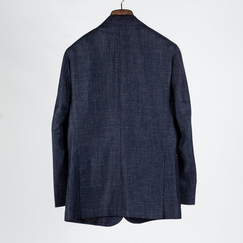 J Mueser Navy Cashmere-Wool Textured Blazer 5