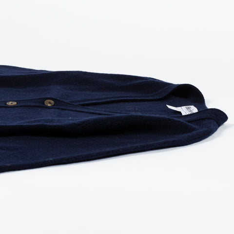 Harley Of Scotland Navy Lambswool Knit Cardigan - Wool, Denim, Scottish, Made In Scotland - View 8