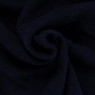 Harley Of Scotland Navy Lambswool Knit Cardigan - Wool, Denim, Scottish, Made In Scotland - Alternate View