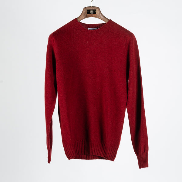 Russet Red Lambswool Crewneck Sweater