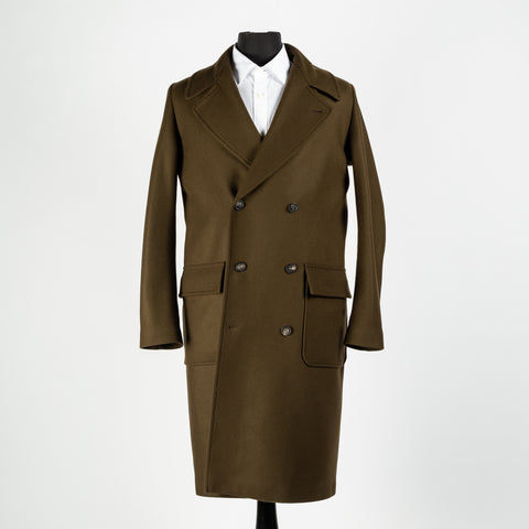 Masons Olive Double Breasted Overcoat 2