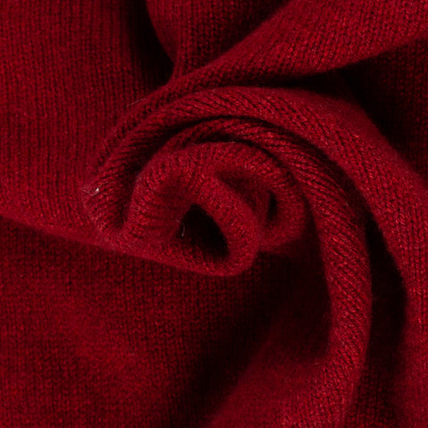 Harley Of Scotland Russet Red Lambswool Crewneck Sweater - Wool, Knit, Made In Scotland - Alternate View