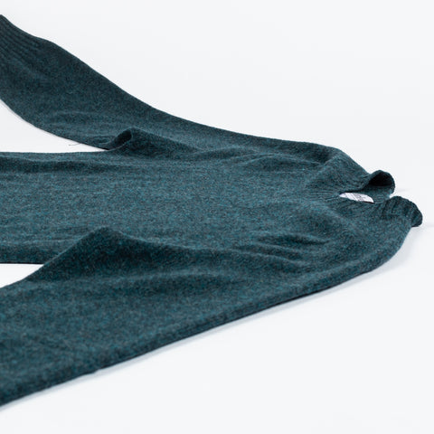 Harley Of Scotland Teal Lambswool Crewneck Sweater - Wool, Knit, Made In Scotland - View 8
