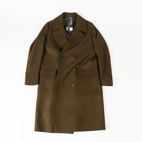 Masons Olive Double Breasted Overcoat 1