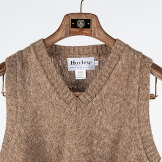 Harley Of Scotland Tan Shaggy Slipover Vest - Wool, Knit, Made In Scotland - View 6