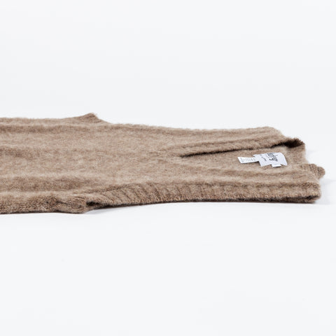 Harley Of Scotland Tan Shaggy Slipover Vest - Wool, Knit, Made In Scotland - View 7