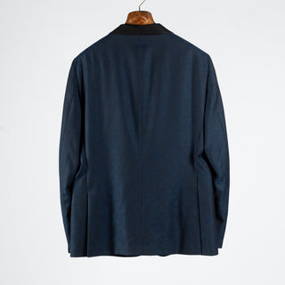 Empire Navy Paisley Shawl Lapel Dinner Jacket - Wool, Silk, Leather, Made In Canada - View 5