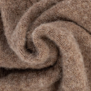 Harley Of Scotland Tan Shaggy Slipover Vest - Wool, Knit, Made In Scotland - Alternate View